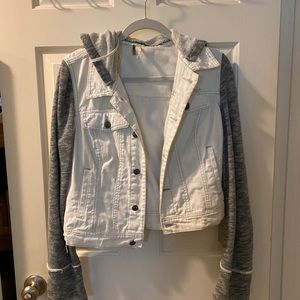 White Jean Jacket w/ Hood
